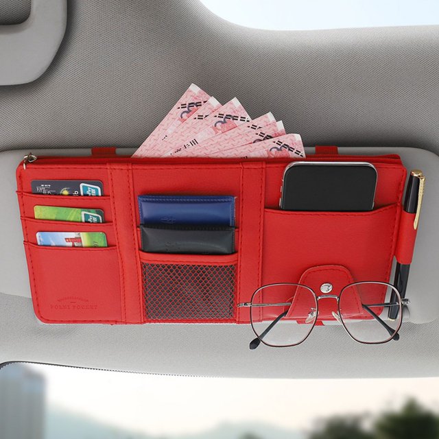 Sun Visor Organizer MultiFunction incar Glasses Clip Registration and Document Holder