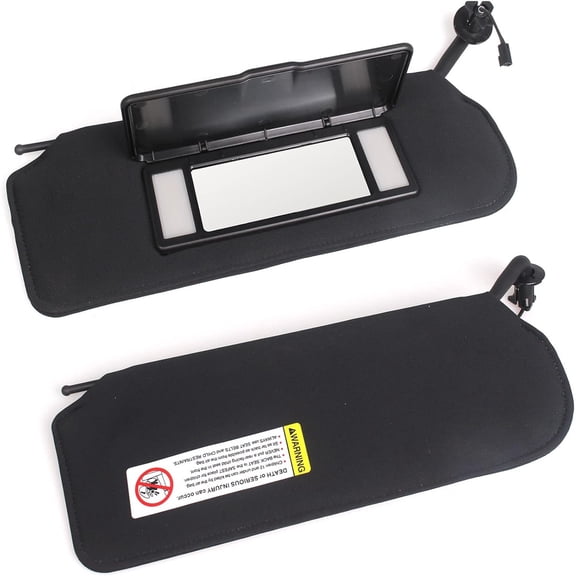 Sun Visor Pair with Updated LED Lighted Vanity Mirror Compatible with Corvette C5 1997-2004 Replaces 10442033 10442034 Left Driver and Right Passenger Side Black Sunvisors