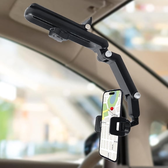 Sun Visor Phone Holder, Phone Holder for Car, 360 Rotatable and Adjustable, Compatible with Most of Smartphones, More Comfortable to Use Hands-Free. (Grey)