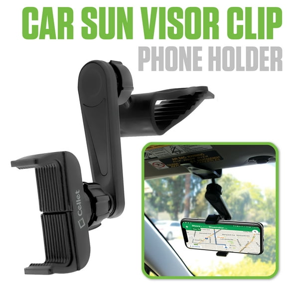 Cellet Car Sun Visor Clip Phone Holder, 360 Rotating Cradle Mount for Smartphones up to 4.7"