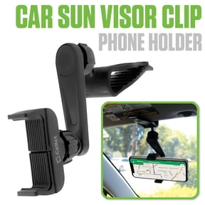 Cellet Car Sun Visor Clip Phone Holder, 360 Rotating Cradle Mount for Smartphones up to 4.7"