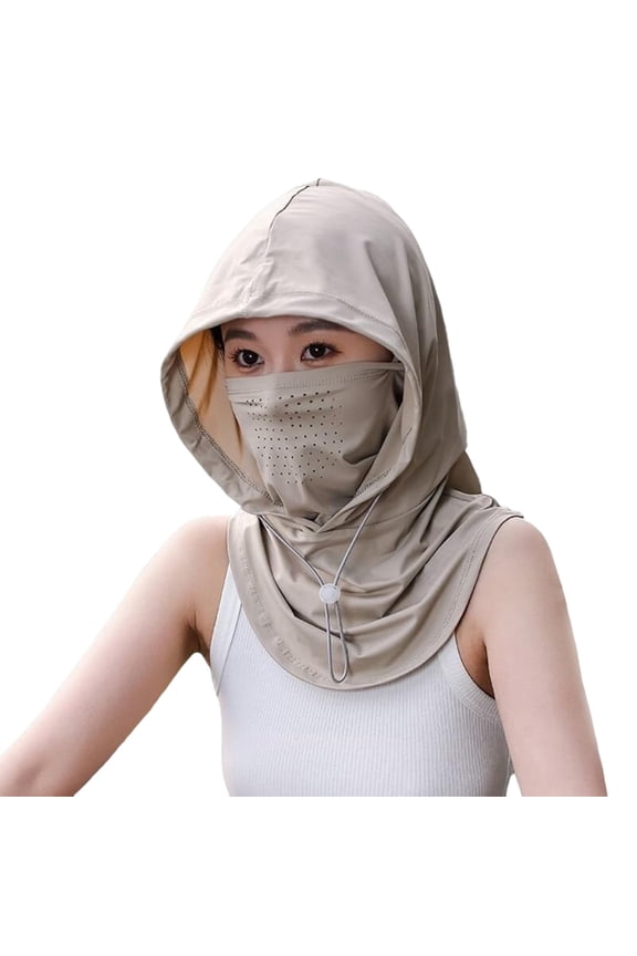 Sun Visor with Removable Face Shield for Women for UV Protection while Driving or Cycling in Breathable Fabric for Hot Summer Outdoor Activities Khaki