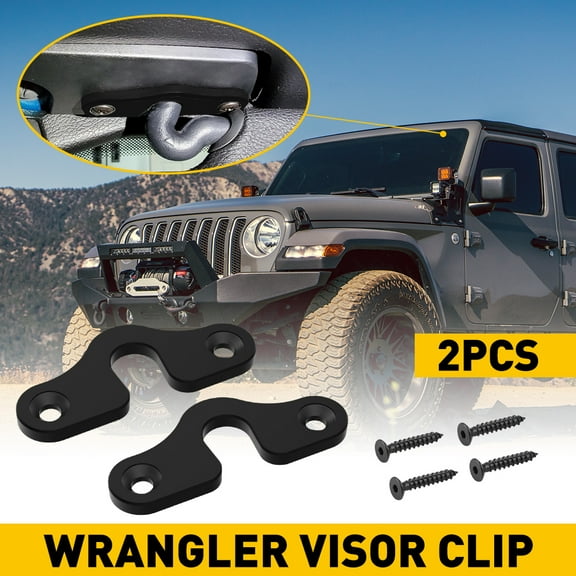 Sun Visor Repair Kit Heavy Duty Sun Visor Clips Compatible with Jeep Wrangler JK 2018/ Wrangler 2018-2022/ Gladiator 2020-2022 , Pack of 2