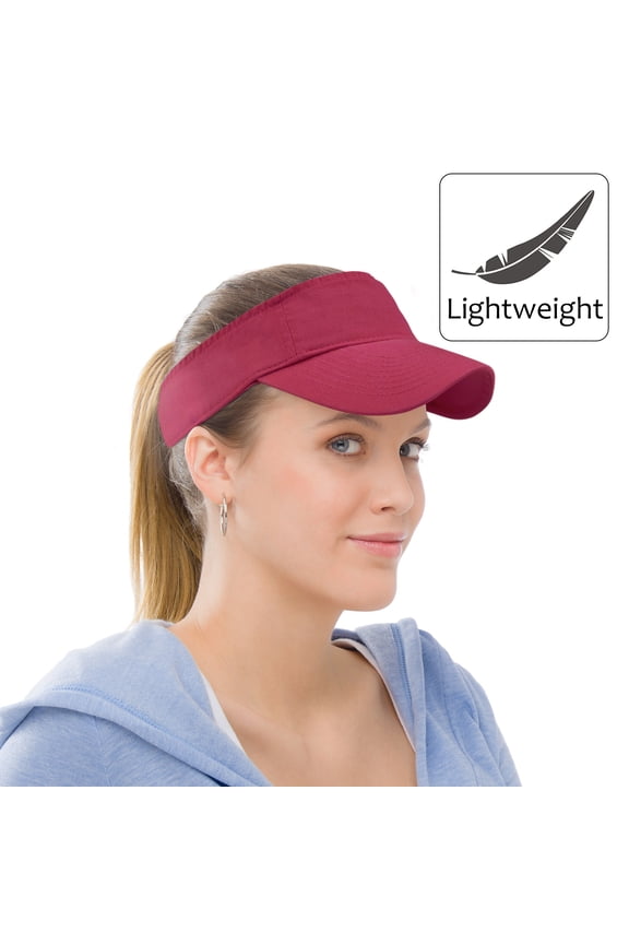 Sun Visor Sports Cotton Twill Plain Hat with Adjustable Strap for Men Women Outdoor Golf Tennis Running Jogging Hiking
