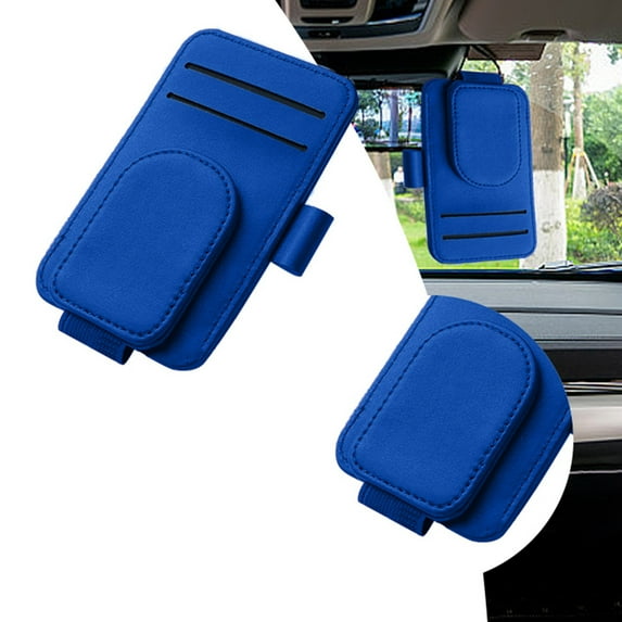 Sun Visor Storage Organizer for Vehicles with Secure Mount and Soft PU Leather Frame