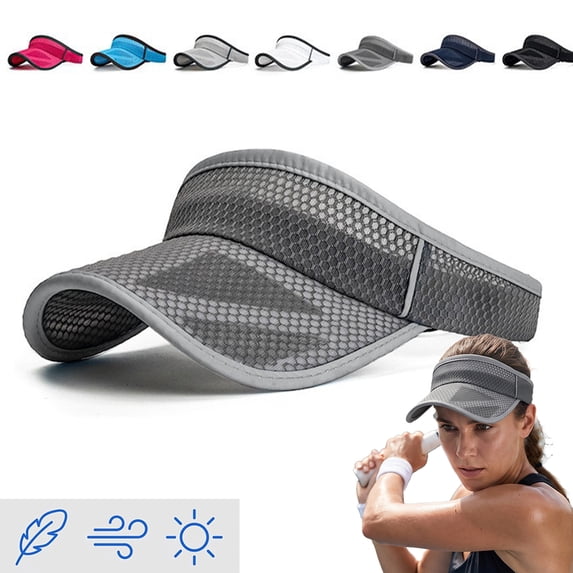 Sun Visor Visors for Men Sports Sun Visor Hats Twill Ball Adjustable Sun Caps for Men Women UV Protection Breathable Lightweight Outdoor Running Golf Tennis,Gray