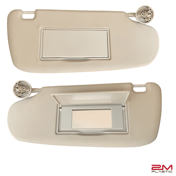 Sun Visor for Dodge Ram 1500 2500 3500 2002-2009 Driver and Passenger Sides Left + Right Beige Set Pair 2M PLASTIC