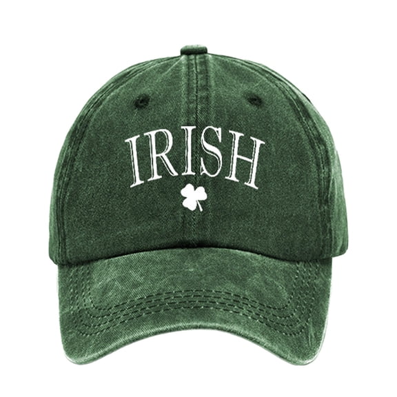 Sun Visors For Women Washed Cotton St. Pat Print Old Vintage Daddy Fashion Wide Brim Sun Hat