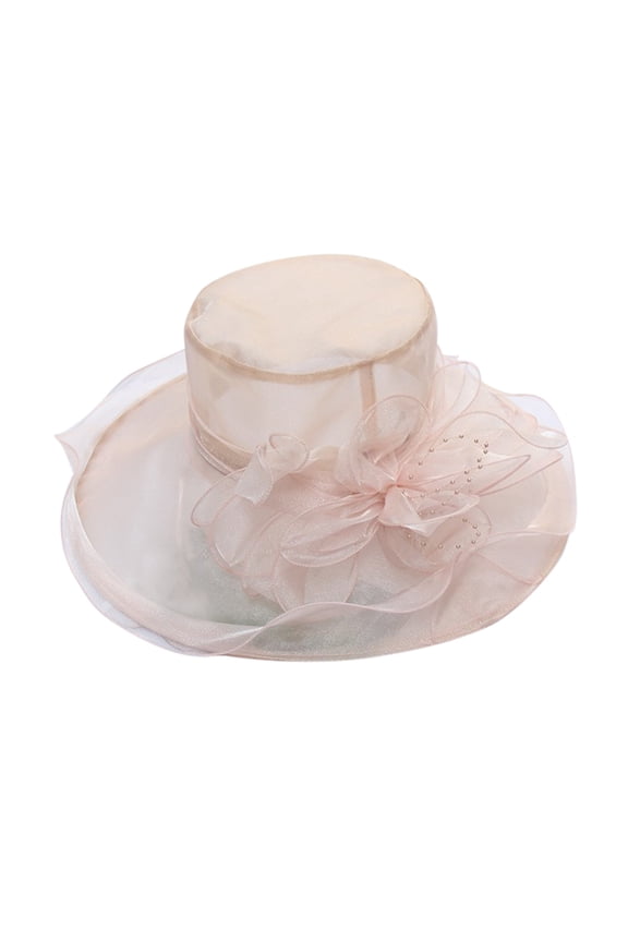 Sun Visors Hats for Men Women Dress Hat Wide Leaf Flower Decor Bridal Shower Sun Cap Fashion Beach Golf Hat