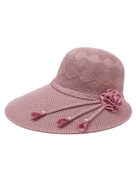 Sun Visors Hats for Men Women Floppy Straw Flower Packable Visor for Summer Daily Wear Fashion Beach Golf Hat Cap