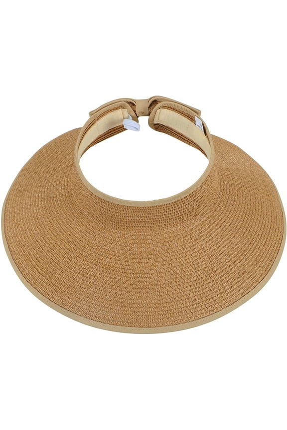 Sun Visors for Women Roll Up Hat Beach Shade Sun Hats Packable Straw Cap