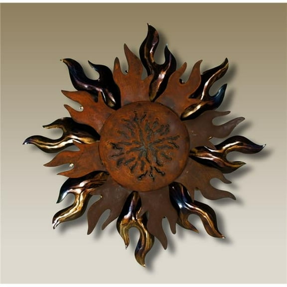 Sun Wall Oxidized & Polished Sun Decor