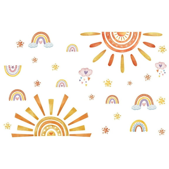 Sun Wall Stickers Rainbow Star Clouds Home Decor For Kids Bedroom Living Room