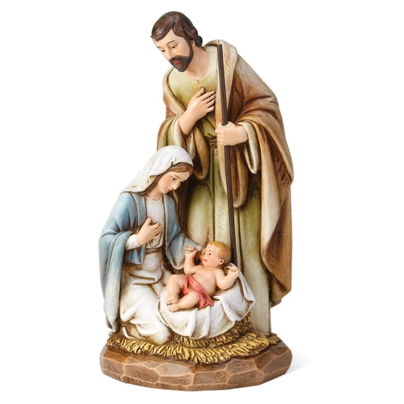 Sun Washed Colorful Holy Family 10 inch Resin Stone Holiday Nativity Figurine