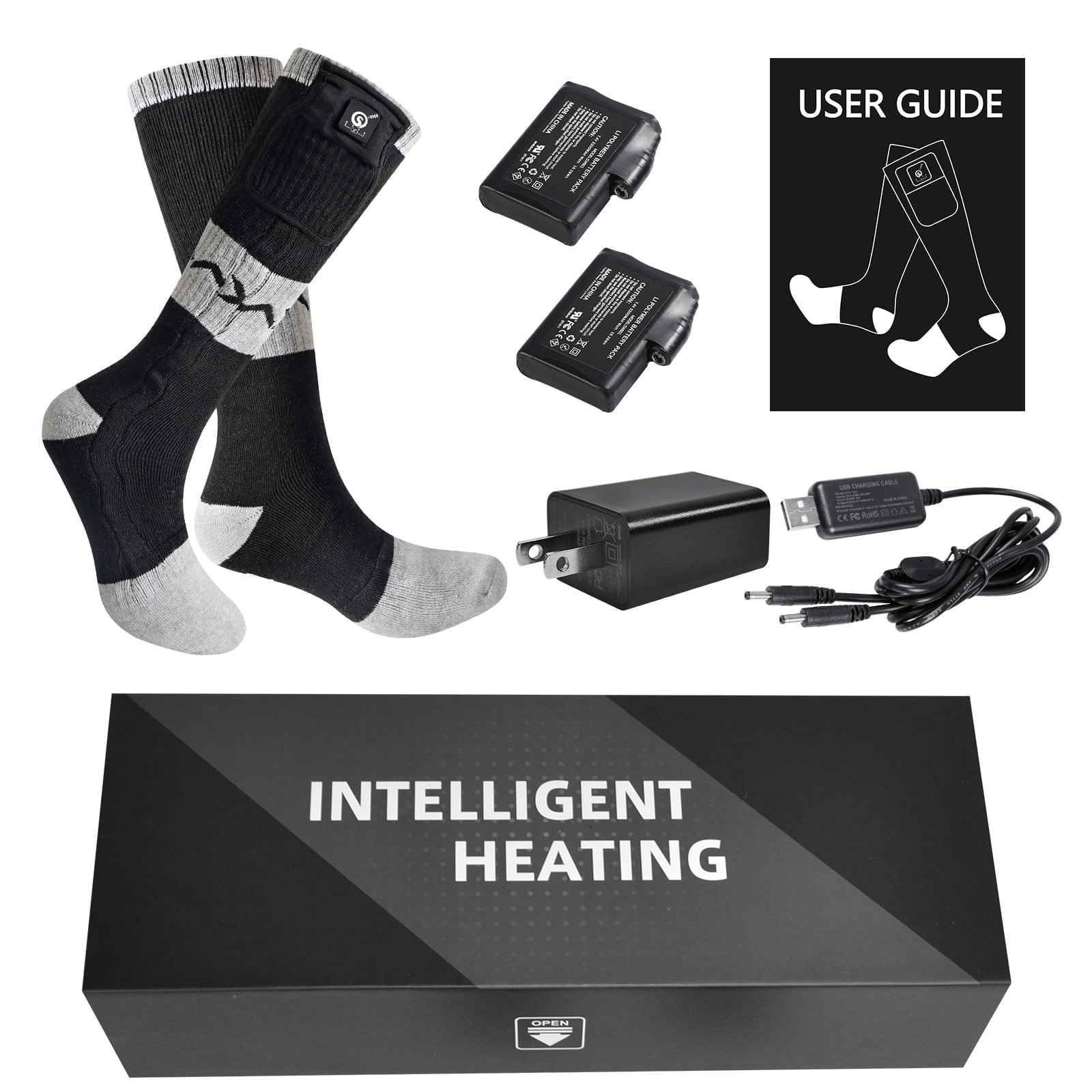 Sun Will 7.4V 2200mAh Electric Heated Scoks,Rechargeable Warm ...
