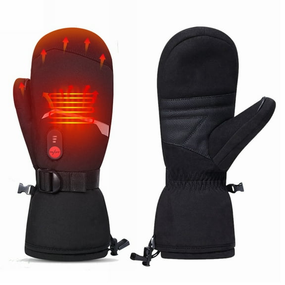 Sun Will 7.4V 2200mAh Rechargeable Battery Heated Ski Gloves, Unisex Winter Warm Mittens XXS-XXL