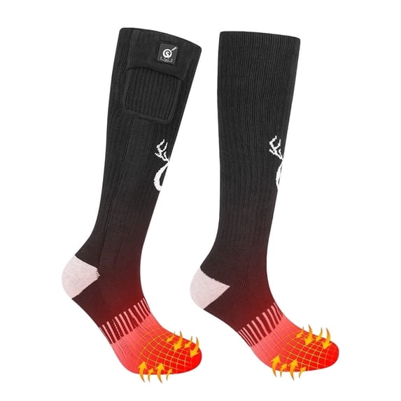 Sun Will Electric Heating Socks Black Rechargeable Battery Warm Socks for Hunting S-XL