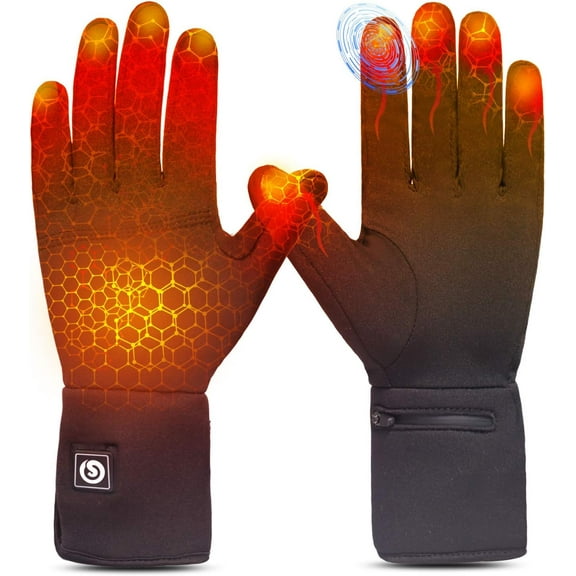 Sun Will Heated Glove Liners for Men Women,Rechargeable Electric Battery Heating Riding Ski Snowboarding Hiking Cycling Hunting Thin Gloves Hand Warmer