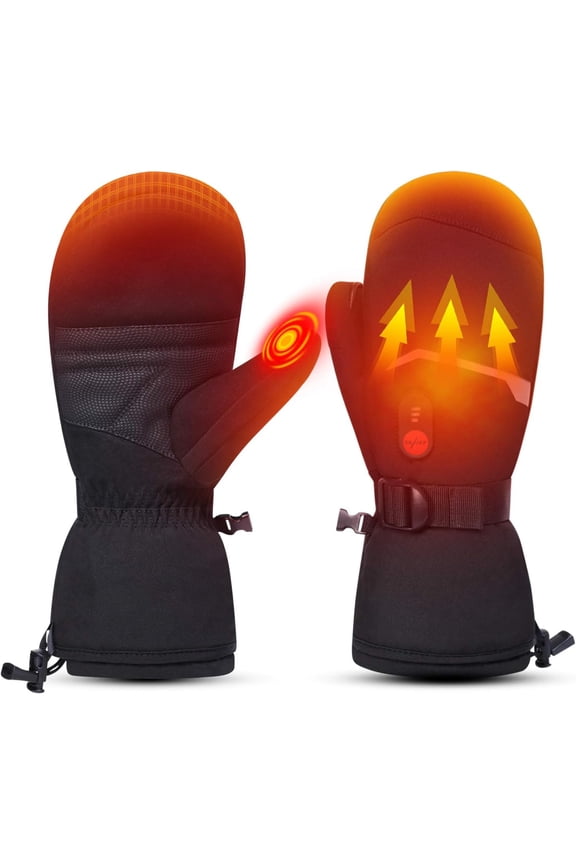Heated Ski Gloves for Men, Women, Kids - Electric Rechargeable Battery Mittens for Winter Skiing, Skating, Snow, Camping, Hiking - Arthritis Hand Warmer