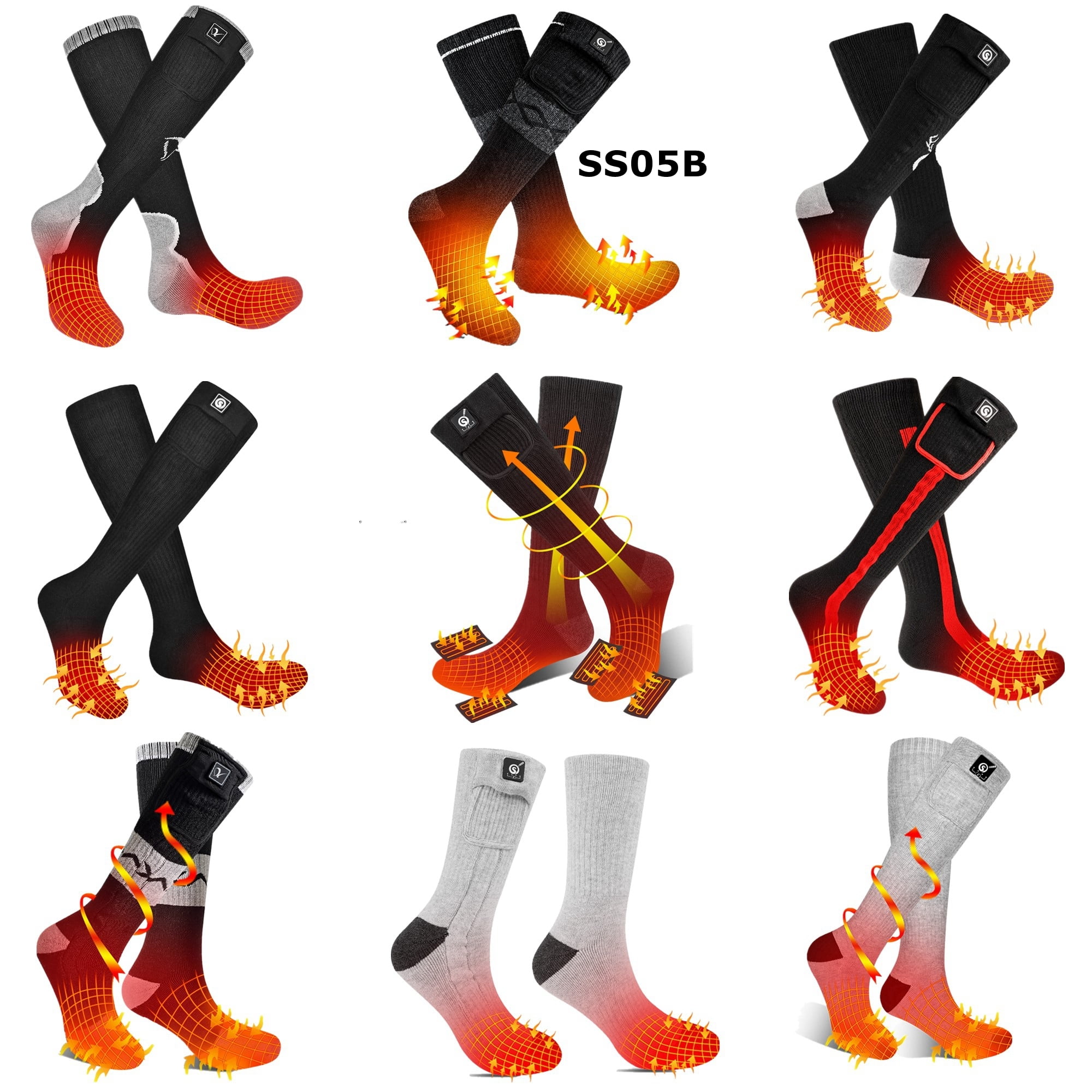 Sun Will Heated Socks for Men Women 2200mAh Rechargeable Electric