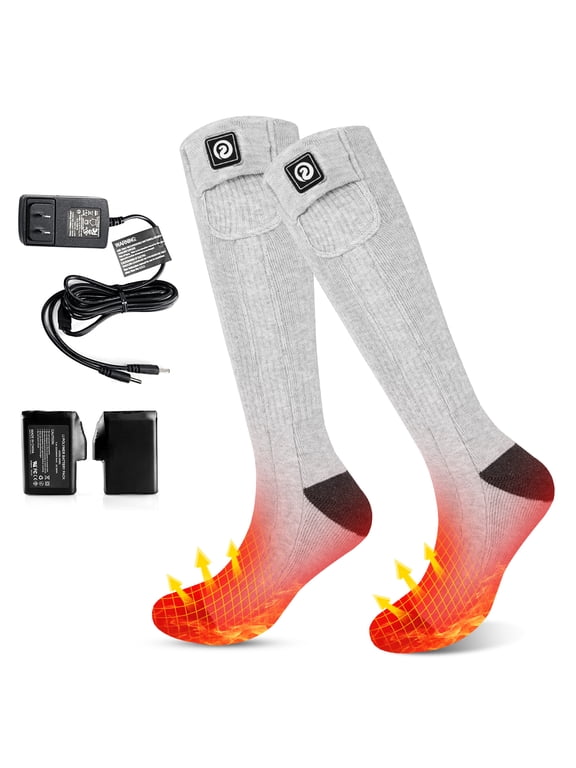 Heated Socks for Men Women Rechargeable Electric Winter Socks 7.4V with 3 Heat Settings Forefoot Toe Warming for Skiing Cold Weather