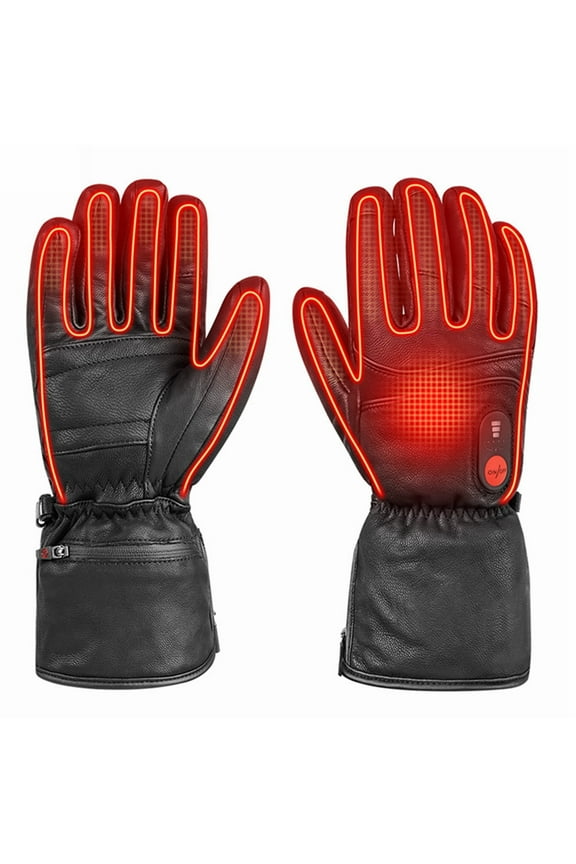 Sun Will Heated Thermal Gloves for Men and Women，2200mAh Rechargeable Battery Ski Mitterns Black XS-3XL