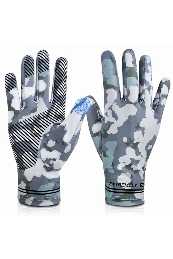 Sun Will Ice Silk Gloves Compression Sun Protection Non-Slip Gloves Camouflage S-XL
