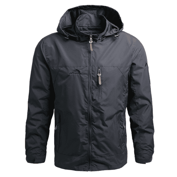 Sun Will Men's Hooded Waterproof Jacket Lightweight Windbreaker Outdoor Zip up Coats Gray S-5XL