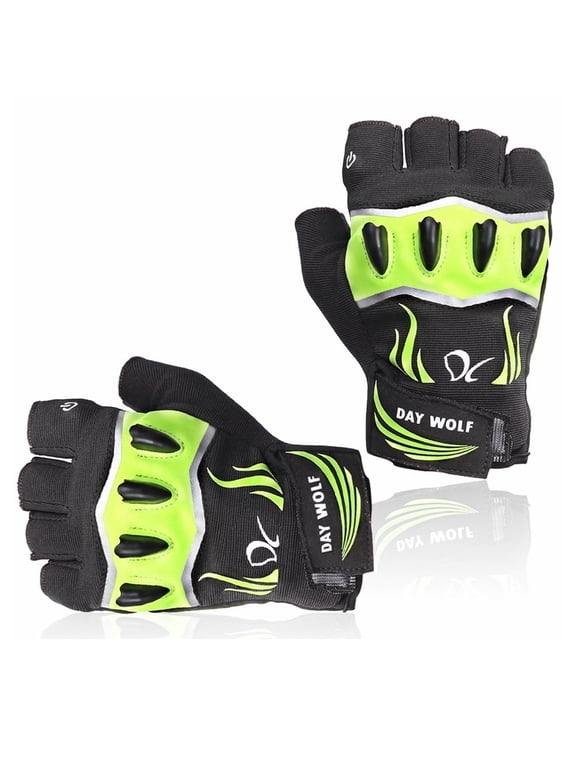 LED Flashlight Gloves for Men Women, USB Rechargeable Night Light Gloves for Fishing & Cycling, 4 LED 3 Modes Anti-Slip Breathable for Outdoor Camping Hiking Green