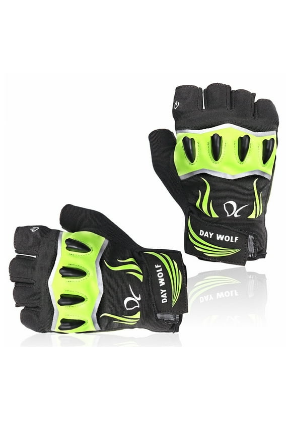 Sun Will Men's USB Rechargeable Led Flashlight Fishing Gloves for Camping,Green M-XL