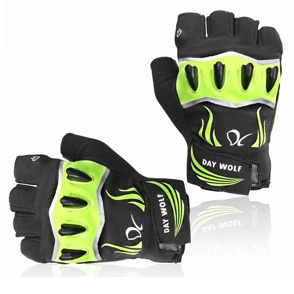 Sun Will Men's USB Rechargeable Led Flashlight Fishing Gloves for Camping,Green M-XL