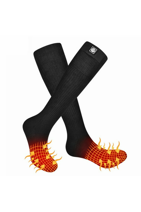 Sun Will Rechargeable Electronic Warm Socks, 2200 mAh Battery Heated Socks for Men and Women Black S-XL