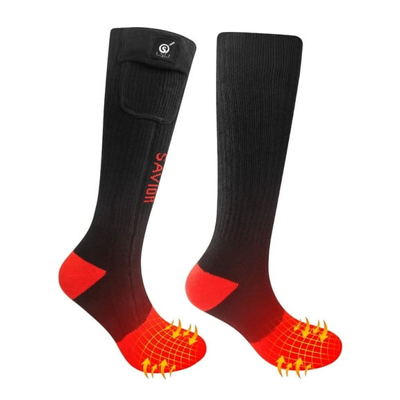 Sun Will Unisex Winter Thermal Socks 2200mAh Rechargeable Electric Heating Socks for Skiing Hiking S-XL