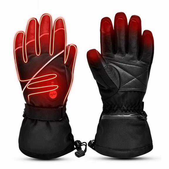 Sun Will Winter Heated Thermal Gloves，2200mAh Rechargeable Battery Mitten Black XS-3XL