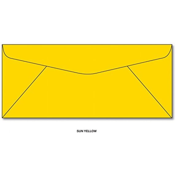 Sun Yellow #10 Business Size Envelopes - 50 Envelopes