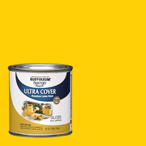 Sun Yellow, Rust-Oleum Painter's Touch Ultra Cover Gloss, Half Pint, 6 Pack