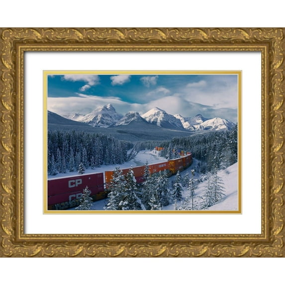 Sun, Yimei 18x14 Gold Ornate Wood Framed with Double Matting Museum Art Print Titled - Moraine Curve