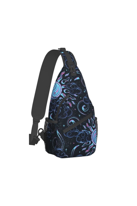 Sun Ying Yang Symbol Mystical Surreal Crossbody Chest Bags Psychedelic Pockets Pack Messenger Sports Teens Shoulder Bag