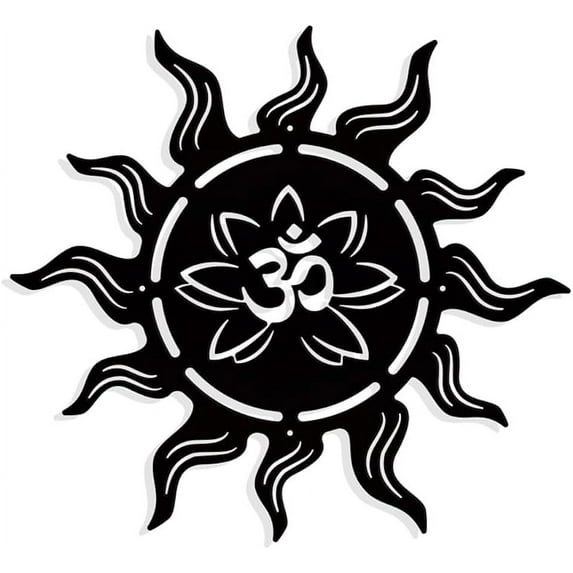 Sun Yoga Metal Wall Art Decor Matte Platinum Wall Hanging Decor Silhouette Wall Art for Home Bedroom Living Room Garden Hotel Office Wall Decoration 10.7×11.6"(27.2×29.4cm)