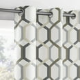 thumbnail image 1 of Sun Zero Arlo 2-Piece Textured Thermal Insulated Room Darkening Grommet Curtain Panel Pair, Gray Geometric, 40"W x 63"L, 1 of 8