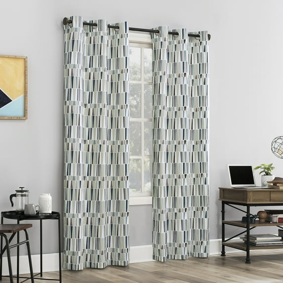 Sun Zero 2-pack Arlo Textured Thermal Insulated Grommet Curtain Panel Pair, Libra Navy, 40" W x 84" L