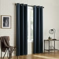 thumbnail image 1 of Sun Zero Arlo 2-Piece Textured Thermal Insulated Room Darkening Grommet Curtain Panel Pair, Navy, 40"W x 63"L, 1 of 9