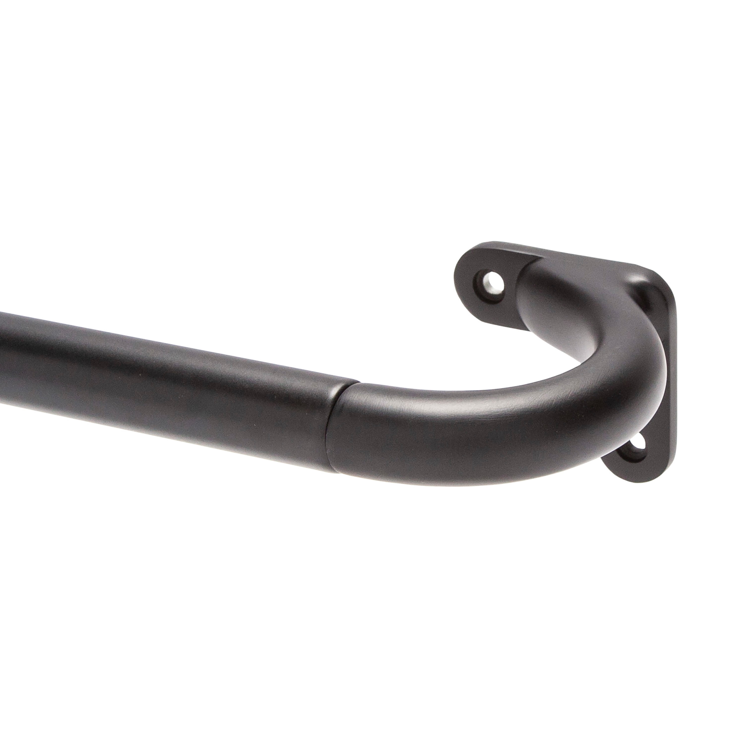 Sun Zero 3/4" Black Curved Blackout Wrap Rod, 62-110"