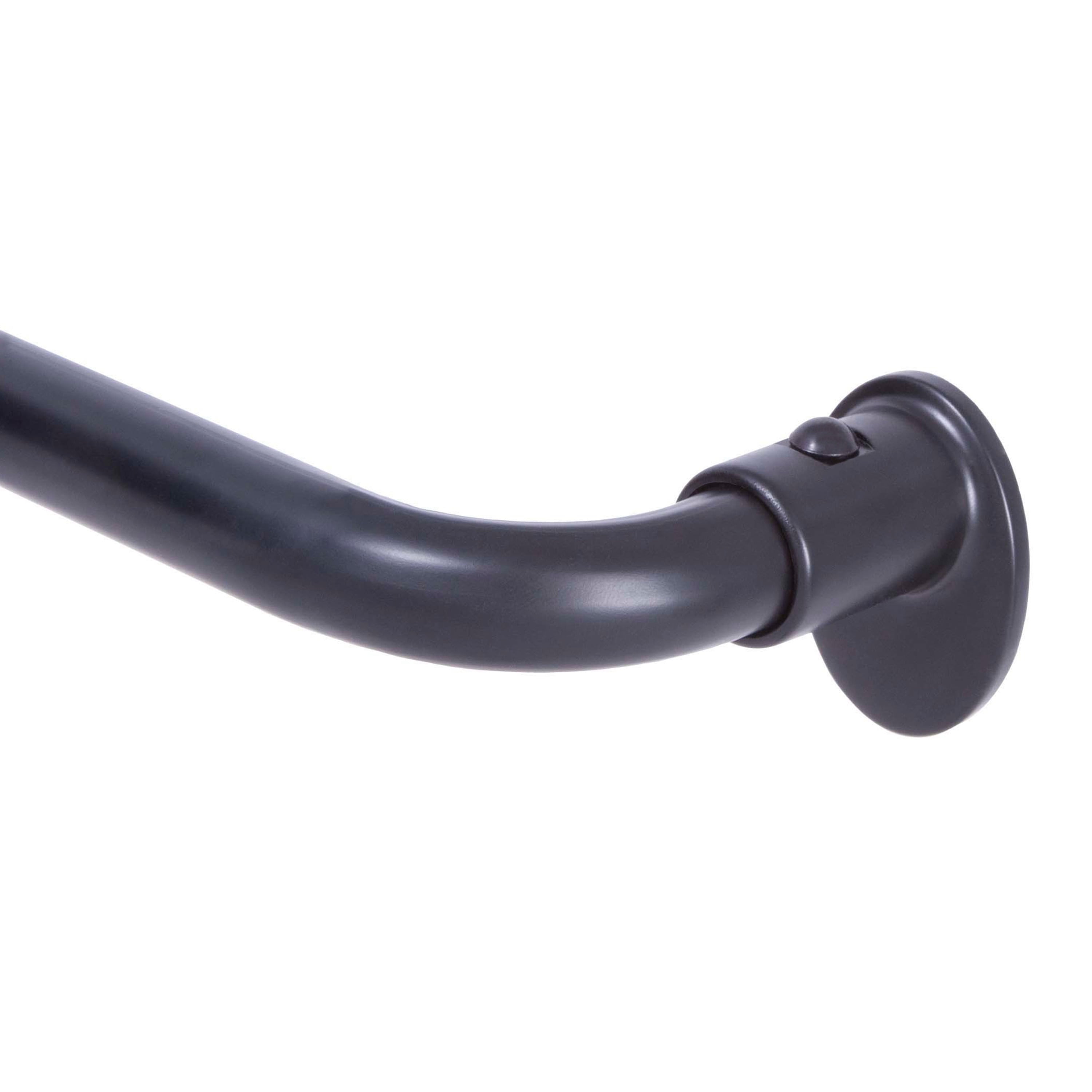 Sun Zero 5/8" Wrap Around Blackout Curtain Rod, 28-48”, Black