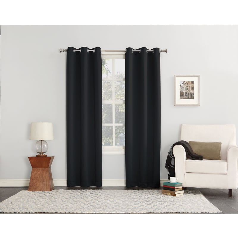 Sun Zero 6006037 80 x 84 in. Norwich Black Blackout Curtains