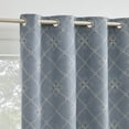 thumbnail image 1 of Sun Zero Adria Trellis Embroidered 100% Blackout Grommet Curtain Panel, 50"W x 84"L, Denim Blue, 1 of 8