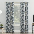 thumbnail image 1 of Sun Zero Alamea Botanical Print Theater Grade 100% Blackout Grommet Curtain Panel, 40"x63", Indigo, 1 of 8