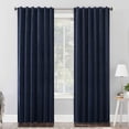 thumbnail image 1 of Sun Zero Amherst Velvet 96-Inch Thermal Total Blackout Back Tab Window Curtain Panel in Navy Blue, 1 of 3