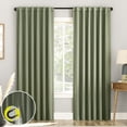 thumbnail image 1 of Sun Zero Aria 2-pack Magnetic Closure Theater Grade 100% Blackout Back Tab/Rod Pocket Curtain Panel Pair, 52"W x 63"L, Sage Green, 1 of 1