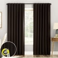 thumbnail image 1 of Sun Zero Aria 2-pack Magnetic Closure Theater Grade 100% Blackout Back Tab/Rod Pocket Curtain Panel Pair, 52"W x 84"L, Chocolate Brown, 1 of 1